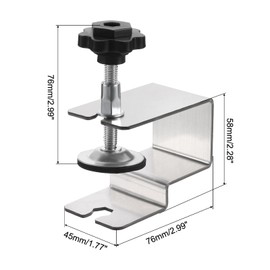 sourcing map Drawer Front Installation Clamps, Stainless Steel Cabinet Jig Long Bend Clamps for Tables Desks, 4Pcs