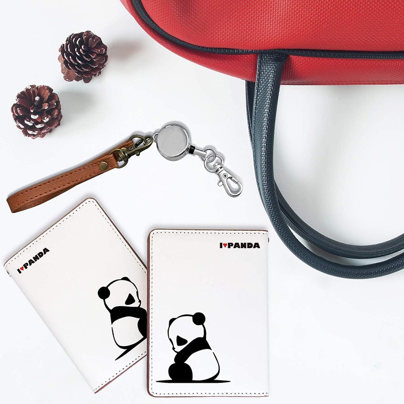 Pretimo Pass Case, Commuter Pass Case, Reel, Cute, Panda, Black