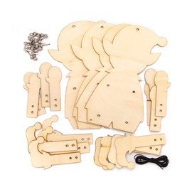 Baker Ross AT115 Christmas Elf Wooden Puppet Kits, Festive Arts and Crafts (Pack of 4)