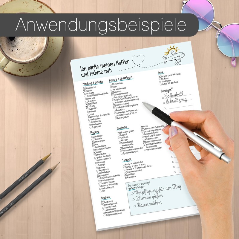 #detailverliebt Travel Packing List Pad I Pack My Suitcase and