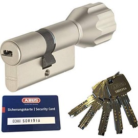 ABUS EC660 eck660 Knob Cylinder Length (A/B) Z55/K40MM (C = 95mm) with 5 Key, with Security Card