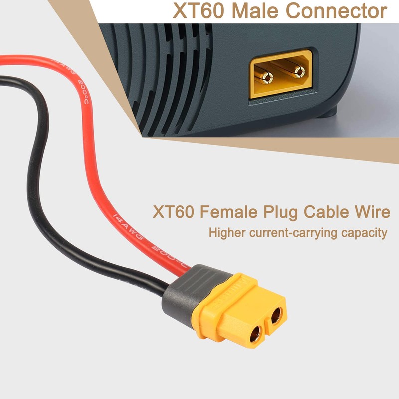 MEIRIYFA XT60 Female to Alligator Clips Cable, XT60 Connector Cable