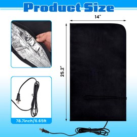 Outdoor Faucet Cover for Winter - 25.2"x14" Electric Heated Aluminum Foil Winter Freeze Protection, Waterproof Heating Spigot Hose Bib Cover, Insulated Water Pipe Heater Tape for Garden Lawn Outside