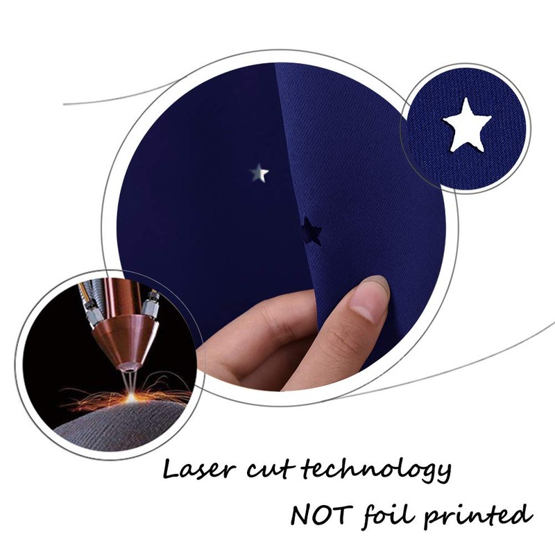 NICETOWN Kids Blackout Curtains for Bedroom - Hollow Star Space
