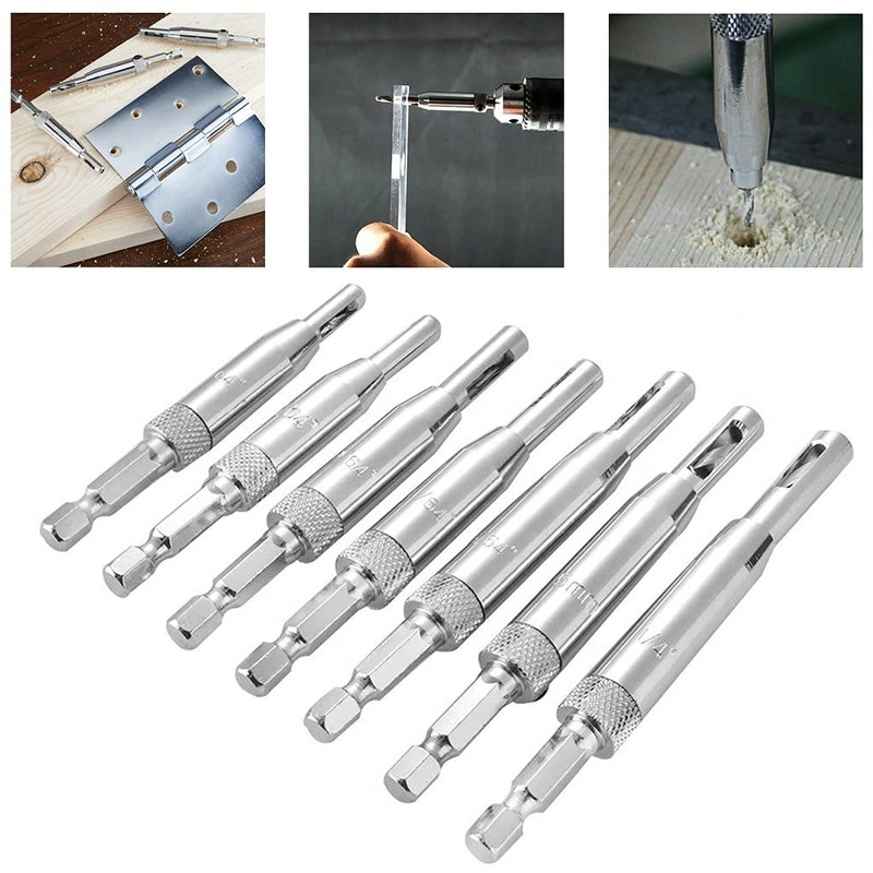 Hinge Drill Set, 8 Pieces, Self-Centring Drill Set, Centring Drill,