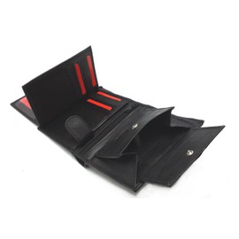 ODS:UK Mens RFID Blocking Soft Leather Trifold Purse Credit Card Holder Id Window and Coin Pouch