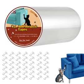 Anti-Scratch Cat Scratching Deterrent Tape, 20cm x 5m Transparent Clear Cat Scratch Furniture Protector, for Couch,Carpet,Doors