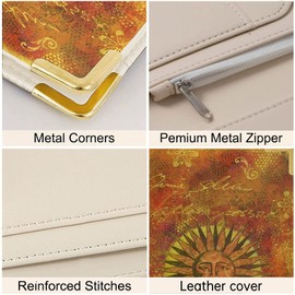 Tucocoo Server Books for Waitress - Golden PU Leather Waiter Book Server Wallet with Zipper Pocket, Gorgeous Style Waitress Book&Waitstaff Organizer with Money Pocket Fit Server Apron 7.9 x 5 Inches