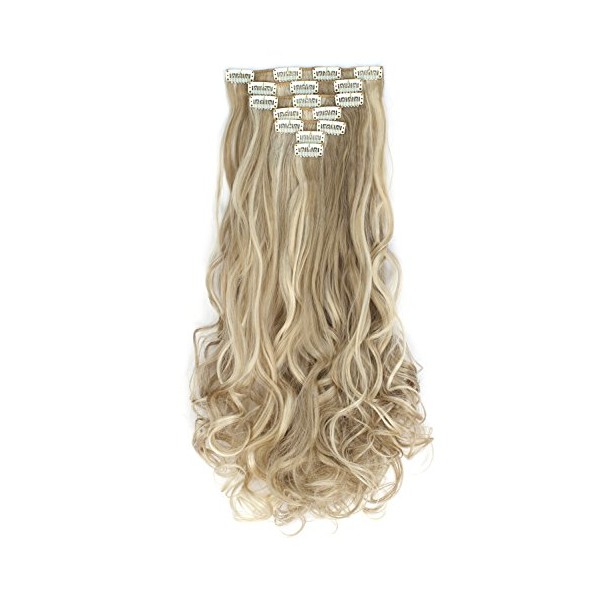 OneDor® 20" Curly Full Head Clip in Synthetic Hair Extensions 7pcs 140g (16H613)