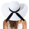 Lanzom Womens Wide Brim Straw Hat Big Floppy Foldable Roll