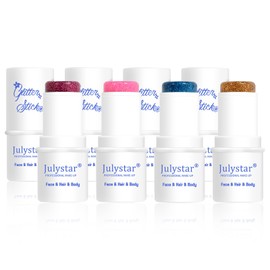 BeauFairy Glitter Face Stick, 4 Colours Sparkling Body Glitter Cream, Mermaid Face Glitter Gel, Sequins Chunky Body Glitter for Face/Body/Hair/Eyes/Lip, Sparkling Makeup #033