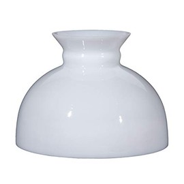 B&P Lamp Cased White Student Shade with Classic Vintage Dome Shape and Plain Top and 9 7/8 Inch Fitter