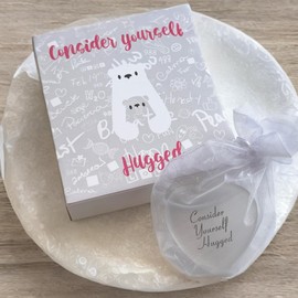 Lifeforce Glass Consider Yourself Hugged Glass Heart with Pouch, A Virtual Hug for Your Friends, Family, Loved Ones and Total (Deserving) Strangers. from (White)