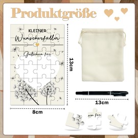 KAOTPO Wunscherfüller Voucher Puzzle, 24-Piece Voucher to Fill Yourself with Cotton Bag, Birthday Gifts for Girlfriend, Women, Men (Dandelion)