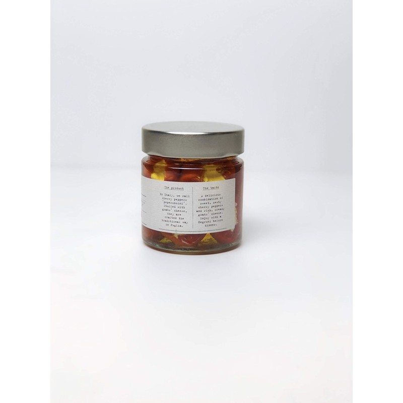 Casalinga Cherry Peppers with Goat Cheese in Oil, 220 g