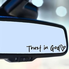 4Pcs,Car Accessories Trust in God Rearview Mirror Sticker,Auto Stickers and Decals Decorative Decals, Adhesive Vehicle Decor Accessories, Automotive Exterior Embellishments (Black)