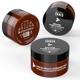 Barber Tools Beard Balm N°2 with 100% Natural Oils 80 ml - Made in France - Nourishes, Hydrated, Textured With 2 Waxes, 2 Butters, 5 Vegetable Oils, 2 Essential Oils, Vitamin E