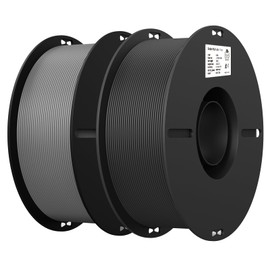 Creality 3D Printer Filament, PLA Filament 1.75mm Bundle for 3D Printing, Ender PLA Filament 3D Printers, No-Tangling, Strong Bonding & Overhang Performance, Accuracy +/- 0.02mm (Black & Grey 2-Pack)
