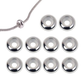 Yitaocity 10Pcs Stopper Beads 304 Stainless Steel O Rings Insert Rubber Anti Skid Locating Ring Slider Beads for Add-a-Bead Charm Bracelet and Necklace Jewelry Making DIY