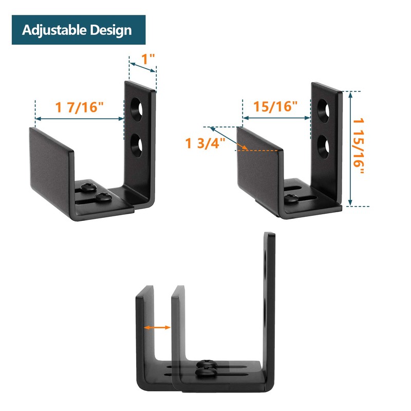 HomLxclx Matte Black Floor Guide Wall Mounted Roller Adjustable Fit