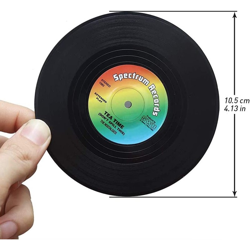 6Pcs Vinyl Record Cup Mat Retro Vinyl Drink Coasters,Record Coasters