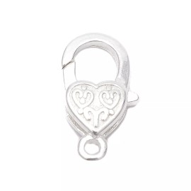 Unbranded 925 Sterling Silver Engrave Heart Shape Clasp Size 6x12mm Sold 3Pcs Per Bag