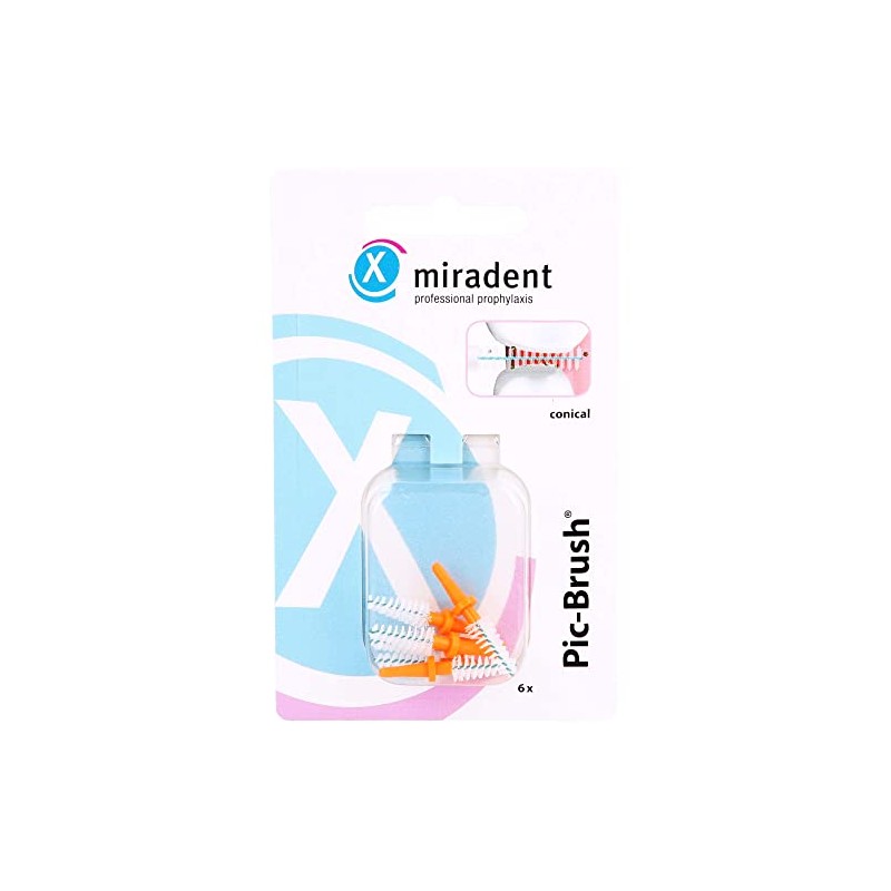 Miradent Interd.Pic Brush Replacement Tapered Orange Pack of 6