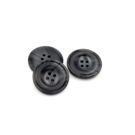 20 botones redondos de costura de 4 agujeros para manualidades, broches de resina para chaquetas, camisas, accesorios de bricolaje (negro, 28 mm)