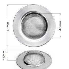 Tongke 2 Pcs Stainless Steel Kitchen Sink Strainer, Anti-Clogging Sink Disposal Stopper, Perforated Basket Drains Sieve for Kitchen Sink Drain (Small*2)