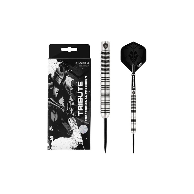 KOTO Tribute Darts 14 G, Silver & Black, Darts Set