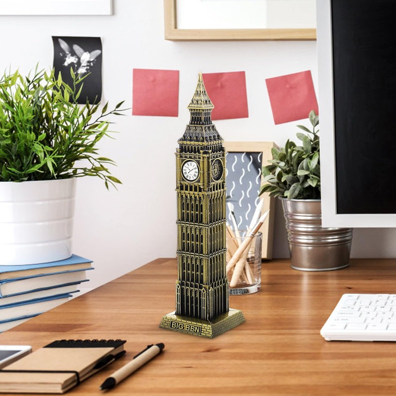 Beavorty Big Ben Model London Building Ornament 7.08In Metal Architectural