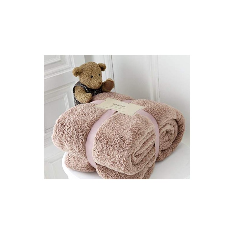 Kinfolk Textile Teddy Fleece Throw Blanket Soft Warm Cuddly Sofa