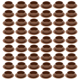 Plastic Hole Covers, Plastic End Caps, Ribbed Inserts for Round Pipes, Hole Size 14.5mm x 19mm (Pack of 100) Colour: Light Walnut