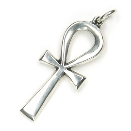 Coptic Ankh Pendant Jewellery 925 Sterling Silver, Pendant with Eyelet: 4.5cm