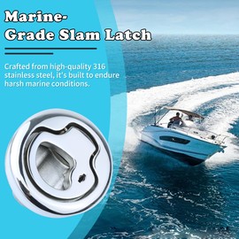 Lockable Boat Slam Latch 2" Deck Hatch Latch with Lift Handle Flush - Marine Grade 316 Stainless Steel, Pack of 2 for RV, Boat, & Camper Trailer - Durable, Easy to Install, & Secure Locking Mechanism