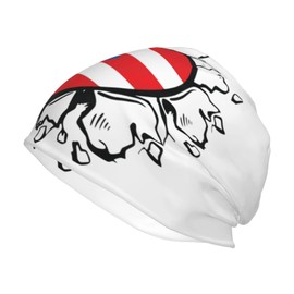 Puerto Rico Flag Baggy Slouchy Beanie Hat Winter Soft Hats Warm Casual Knit Cap Headwear for Women Men