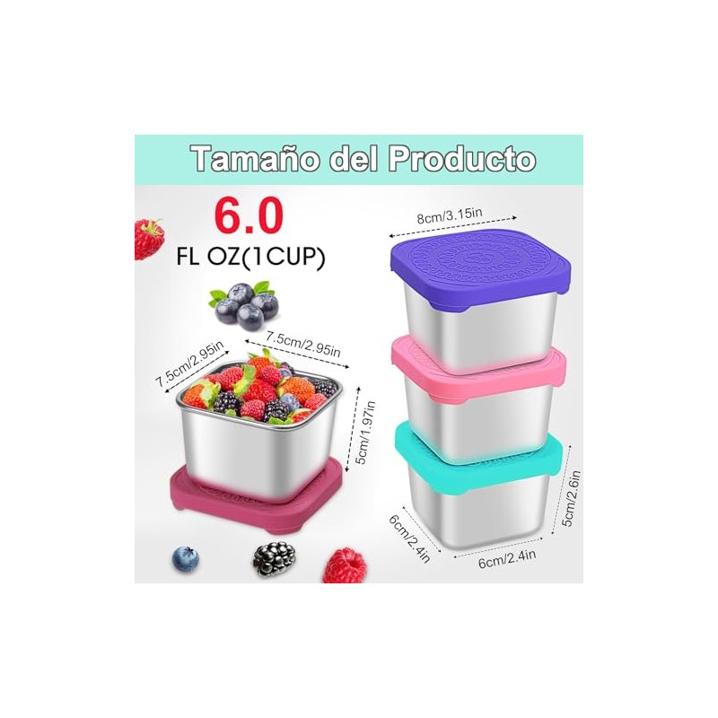 Juego de 6 Recipiente de Aderezo de Ensalada para Llevar,