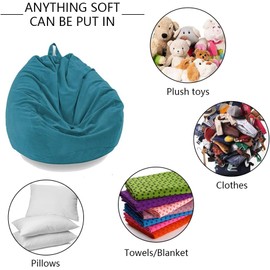 Chickwin Bean Bag Corduroy without Filling, Gaming Bean Bags Chair for Adult Kids, Highback Comfortable Indoor Outdoor Living Room Large Beanbag Seat