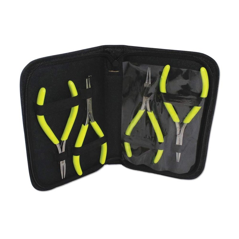 Eurotool Beadsmith Plier Set, Microfine 4 Piece Set with Case