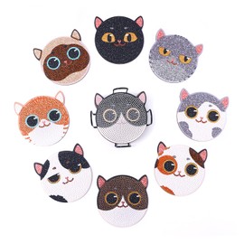 8 Pcs Diamond Art Cat Coaster Kit Bead Art Diamond Art Set DIY Diamond Painting 5D Diamond Painting Kit with Holder Coaster Craft Kit for Beginners, Adults and Kids, Popular Handmade Arts and Crafts Supplies