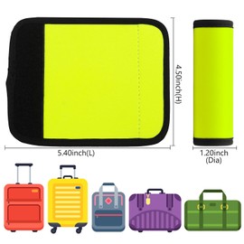 GOWRAPS Luggage Handle Wrap 2 Pack Luggage Handle Wraps for Suitcase Bright Neoprene Luggage Handle Covers/Extender/Identifiers-Travel Accessories Must Haves (Yellow-2 Pack)