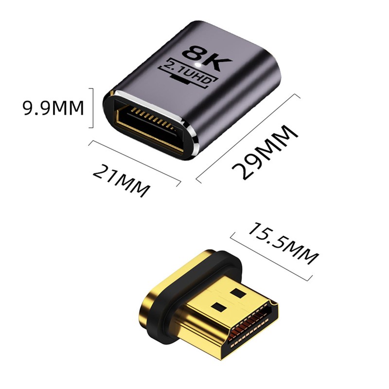 ZAKKAMAN Magnetic HDMI Converter Adapter, 8K/60Hz, High Speed Data Transfer,
