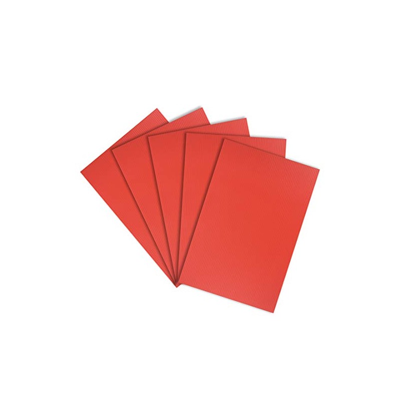 sourcing map Corrugated Plastic Sheets,3mm Red Blank Yard Lawn Signs,8