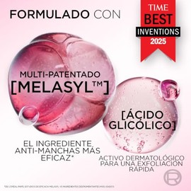 LOréal Paris Glycolic Bright Sérum Anti-Manchas, 8 Melasyl  Glicólico  Niacinamida, Reduce Manchas Solares, de la Edad y Post-Imperfecciones, Combate 