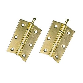 Merriway® BH01776 (2 Pcs) EB Loose Pin Steel Cupboard Cabinet Door Butt Hinges, 75mm (3 inch) Brass Plated - Pack of 2 Pieces