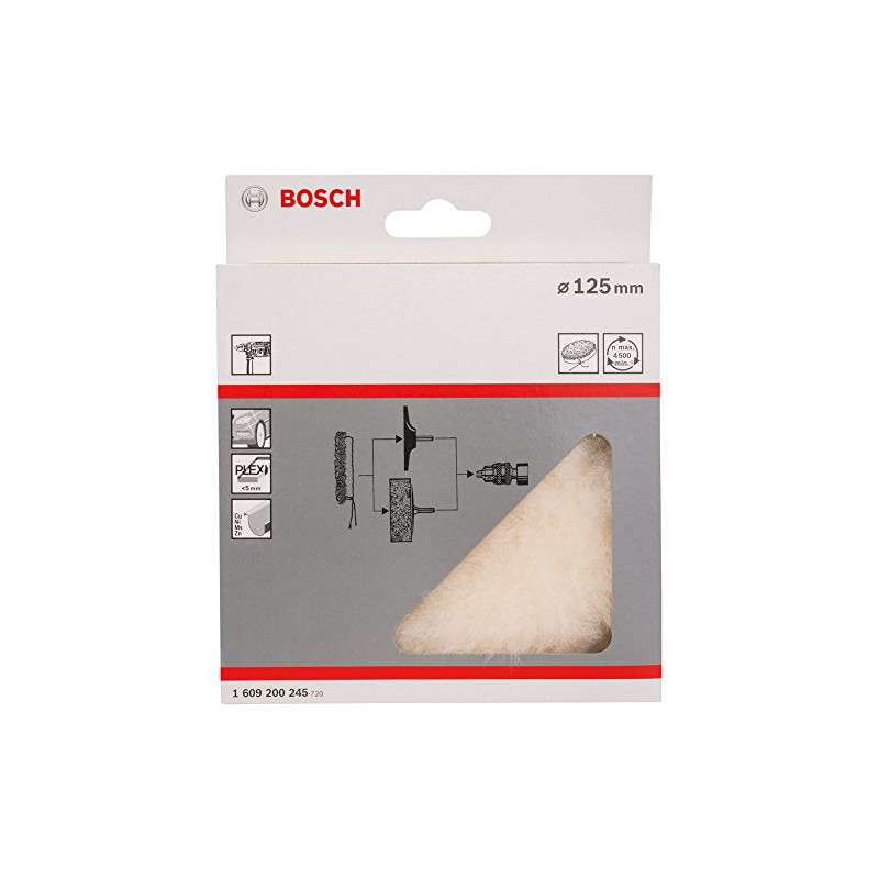 Bosch Professional 1x Lambswool Bonnets for Polishers (for Lacquer, Multiplex