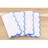 PurpleEssences Scalloped Embroidery Cloth Napkins Christmas Holiday Winter Table Decor