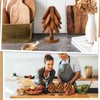 4 Wooden Hot Food Coasters with 1 Stand, Table Insulation