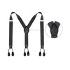 Kajeer Mens Adjustable Button End Suspenders - Y-Back Elastic Tuxedo