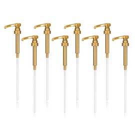 8PCS Coffee Syrup Pumps, Fits Most Syrup Bottles, Reusable Dispenser for Coffee Syrup, Pump Syrup Dispenser (Gold)